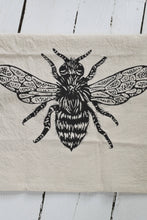Load image into Gallery viewer, Hearth and Harrow Organic Cotton Honeybee Tea Towel (Black)