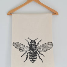Load image into Gallery viewer, Hearth and Harrow Organic Cotton Honeybee Tea Towel (Black)