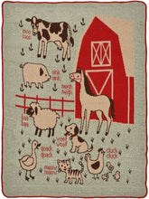 Load image into Gallery viewer, Green3 Recycled Cotton Junior Throw Blanket - On The FARM