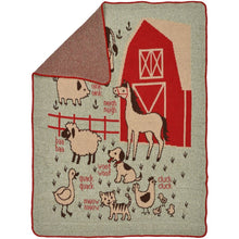 Load image into Gallery viewer, Green3 Recycled Cotton Junior Throw Blanket - On The FARM