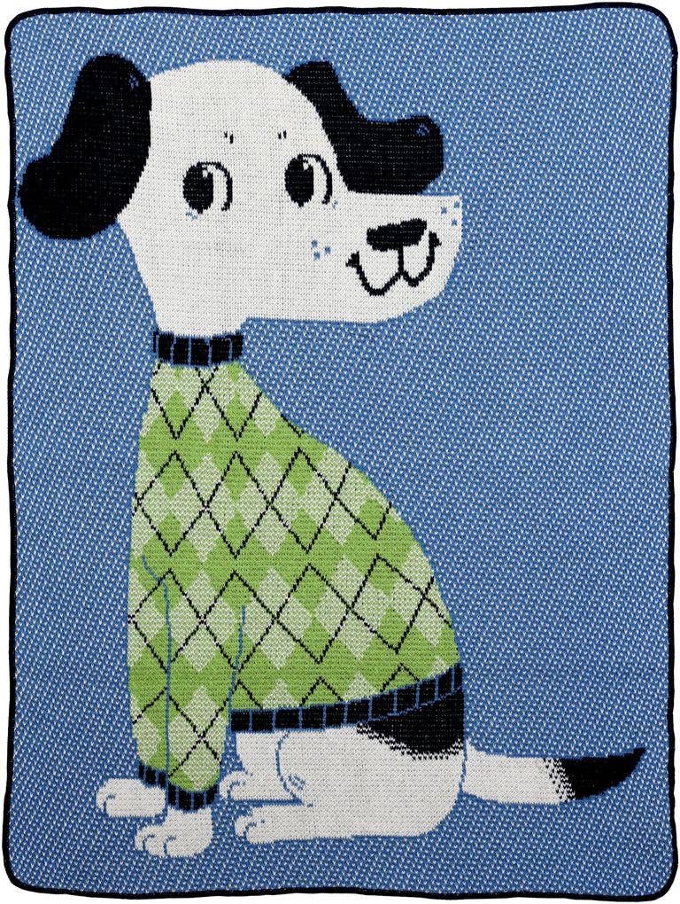 Green3 Recycled Cotton Junior Throw Blanket - Puppy Love <3 Sweater Dog