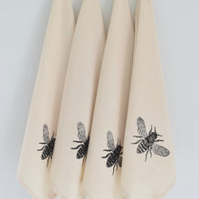 Load image into Gallery viewer, Hearth and Harrow Set of 4 Organic Honeybee Cloth Napkin (Black)
