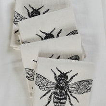 Load image into Gallery viewer, Hearth and Harrow Set of 4 Organic Honeybee Cloth Napkin (Black)
