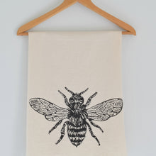 Load image into Gallery viewer, Hearth and Harrow Organic Cotton Honeybee Tea Towel (Black)
