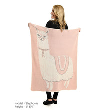 Load image into Gallery viewer, Green3 Recycled Cotton Junior Throw Blanket - No Prob Llama
