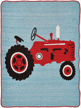 Load image into Gallery viewer, Green3 Recycled Cotton Junior Throw Blanket - Tractor Time
